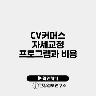 CV커머스 자세교정 프로그램과 비용