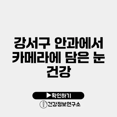 강서구 안과에서 카메라에 담은 눈 건강