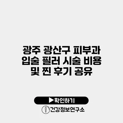 광주 광산구 피부과 입술 필러 시술 비용 및 찐 후기 공유