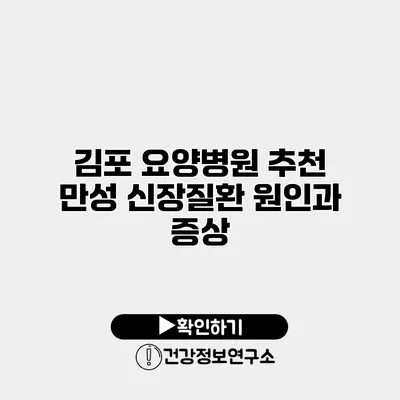 김포 요양병원 추천 만성 신장질환 원인과 증상