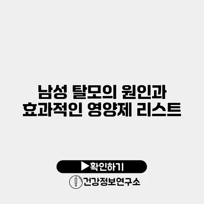 남성 탈모의 원인과 효과적인 영양제 리스트