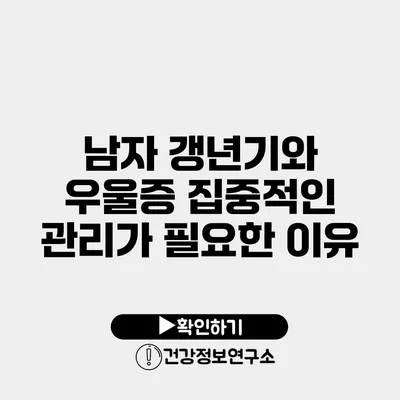 남자 갱년기와 우울증 집중적인 관리가 필요한 이유