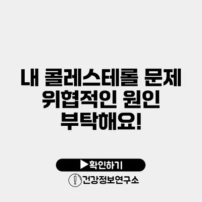 내 콜레스테롤 문제 위협적인 원인 부탁해요!