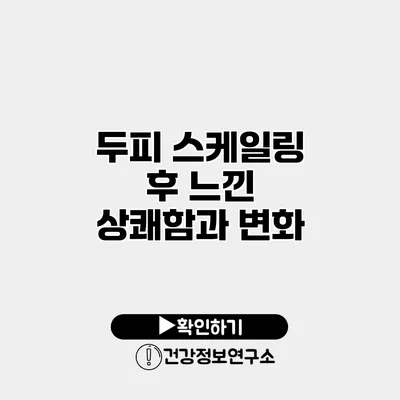 두피 스케일링 후 느낀 상쾌함과 변화