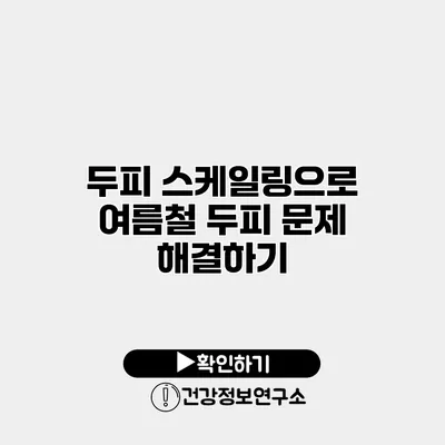 두피 스케일링으로 여름철 두피 문제 해결하기