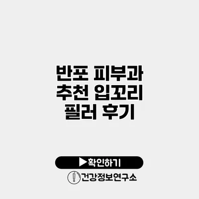 반포 피부과 추천 입꼬리 필러 후기