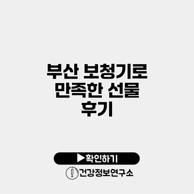 부산 보청기로 만족한 선물 후기