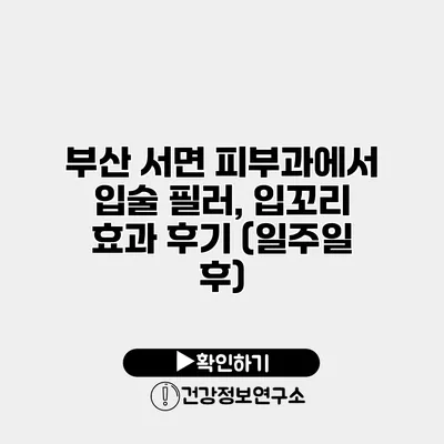 부산 서면 피부과에서 입술 필러, 입꼬리 효과 후기 (일주일 후)
