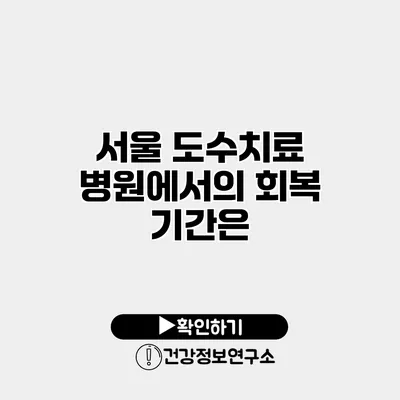 서울 도수치료 병원에서의 회복 기간은?