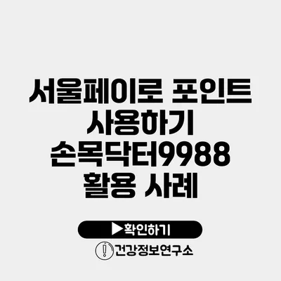 서울페이로 포인트 사용하기 손목닥터9988 활용 사례