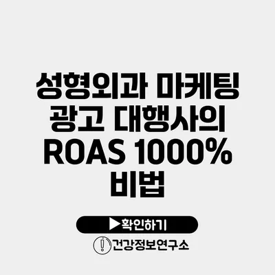 성형외과 마케팅 광고 대행사의 ROAS 1000% 비법