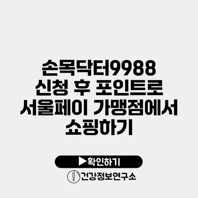 손목닥터9988 신청 후 포인트로 서울페이 가맹점에서 쇼핑하기