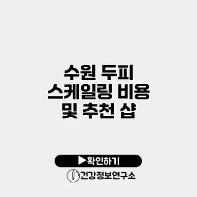 수원 두피 스케일링 비용 및 추천 샵