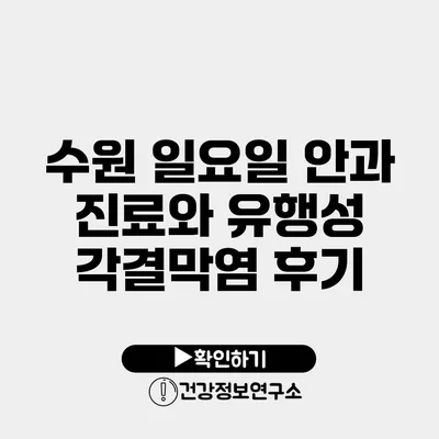 수원 일요일 안과 진료와 유행성 각결막염 후기