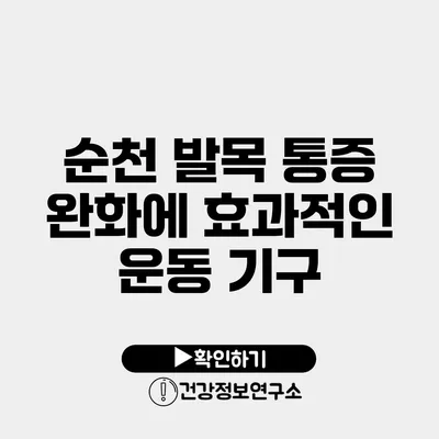 순천 발목 통증 완화에 효과적인 운동 기구