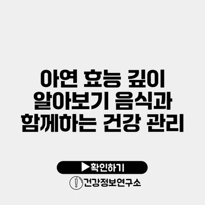 아연 효능 깊이 알아보기 음식과 함께하는 건강 관리