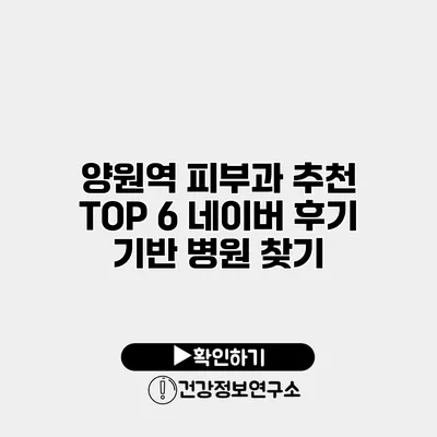 양원역 피부과 추천 TOP 6 네이버 후기 기반 병원 찾기