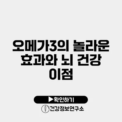 오메가3의 놀라운 효과와 뇌 건강 이점