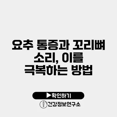 요추 통증과 꼬리뼈 소리, 이를 극복하는 방법