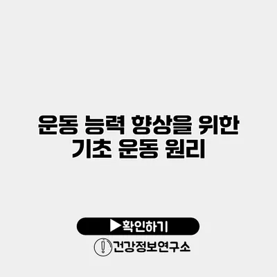 운동 능력 향상을 위한 기초 운동 원리