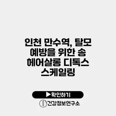 인천 만수역, 탈모 예방을 위한 송 헤어살롱 디톡스 스케일링