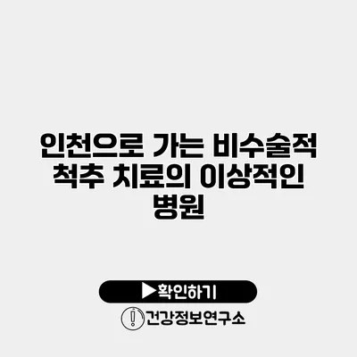 인천으로 가는 비수술적 척추 치료의 이상적인 병원