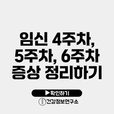 임신 4주차, 5주차, 6주차 증상 정리하기