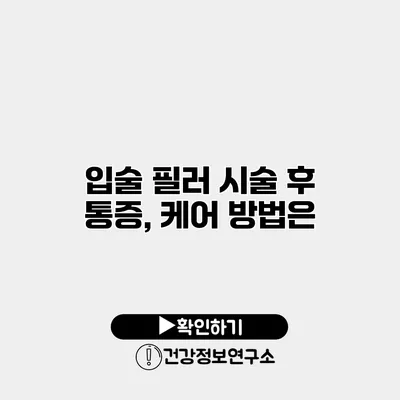 입술 필러 시술 후 통증, 케어 방법은?