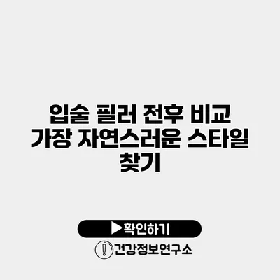 입술 필러 전후 비교 가장 자연스러운 스타일 찾기