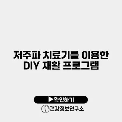 저주파 치료기를 이용한 DIY 재활 프로그램