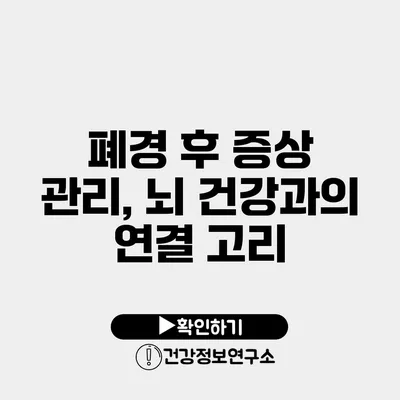 폐경 후 증상 관리, 뇌 건강과의 연결 고리