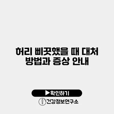 허리 삐끗했을 때 대처 방법과 증상 안내
