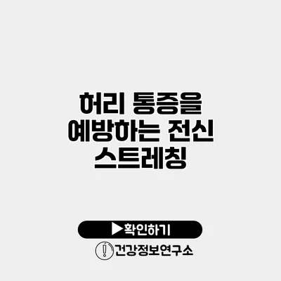 허리 통증을 예방하는 전신 스트레칭