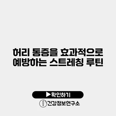 허리 통증을 효과적으로 예방하는 스트레칭 루틴