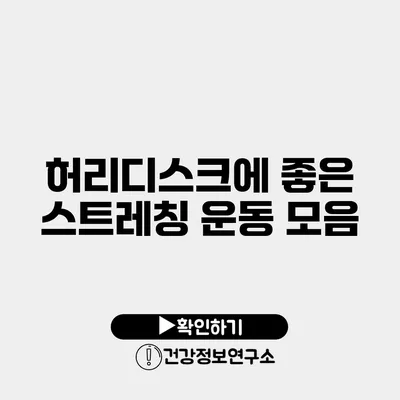 허리디스크에 좋은 스트레칭 운동 모음