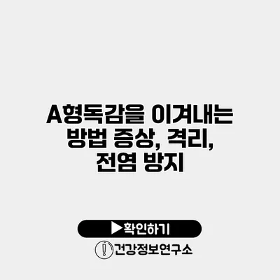 A형독감을 이겨내는 방법 증상, 격리, 전염 방지