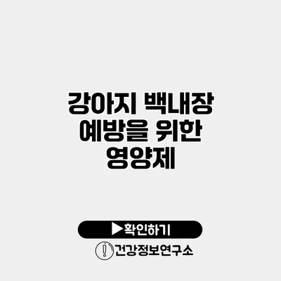 강아지 백내장 예방을 위한 영양제