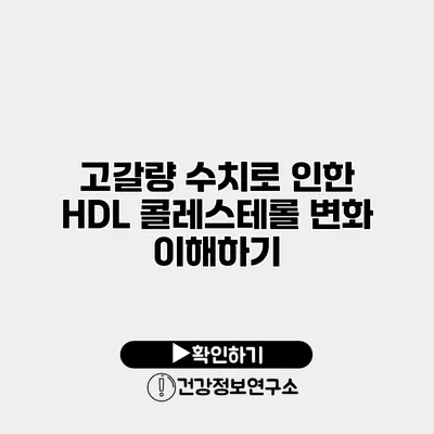 고갈량 수치로 인한 HDL 콜레스테롤 변화 이해하기