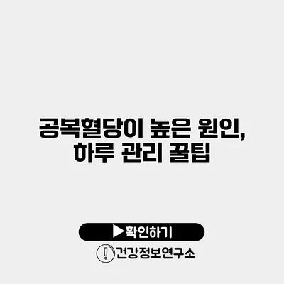 공복혈당이 높은 원인, 하루 관리 꿀팁