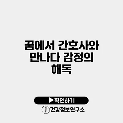 꿈에서 간호사와 만나다 감정의 해독