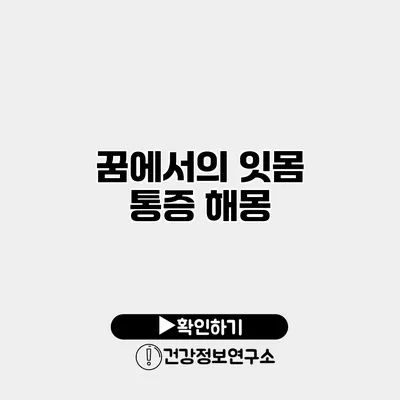 꿈에서의 잇몸 통증 해몽