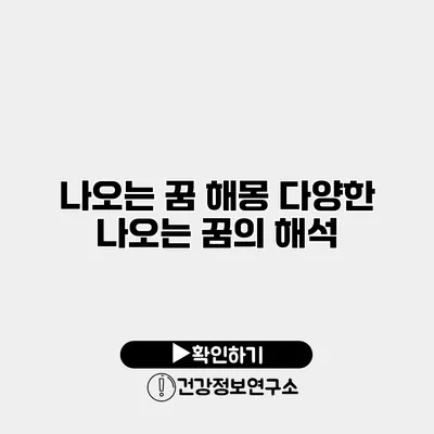 나오는 꿈 해몽 다양한 나오는 꿈의 해석