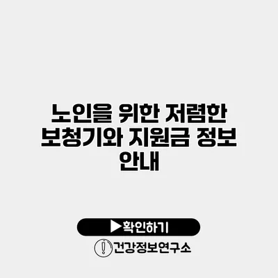 노인을 위한 저렴한 보청기와 지원금 정보 안내