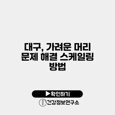 대구, 가려운 머리 문제 해결 스케일링 방법