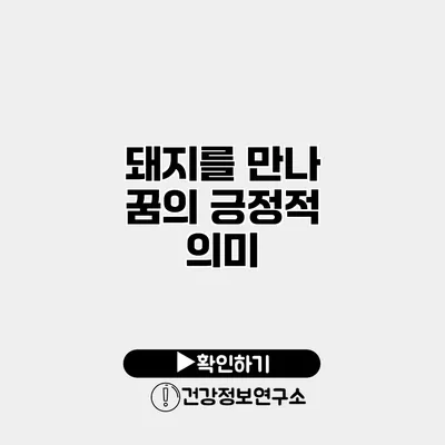 돼지를 만나 꿈의 긍정적 의미