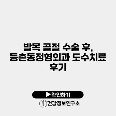 발목 골절 수술 후, 등촌동정형외과 도수치료 후기