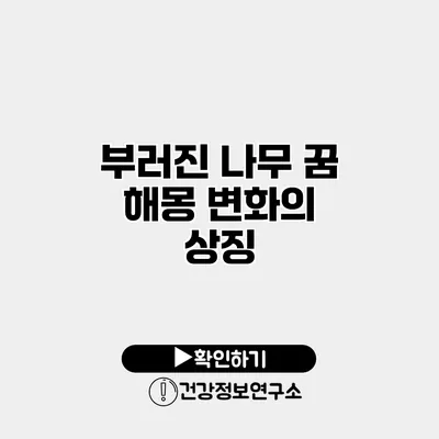 부러진 나무 꿈 해몽 변화의 상징