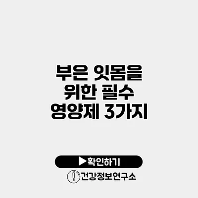 부은 잇몸을 위한 필수 영양제 3가지