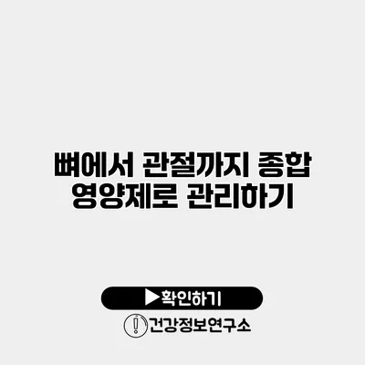 뼈에서 관절까지 종합 영양제로 관리하기
