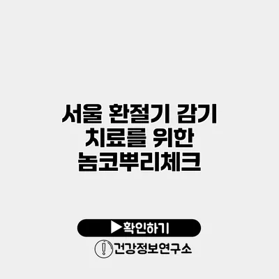 서울 환절기 감기 치료를 위한 놈코뿌리체크